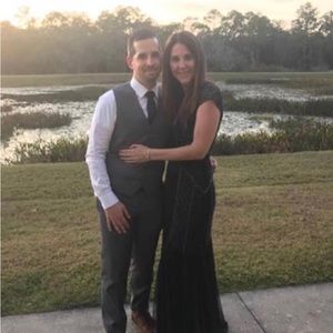 Adrianna Papell Black Beaded Gown - Size 2